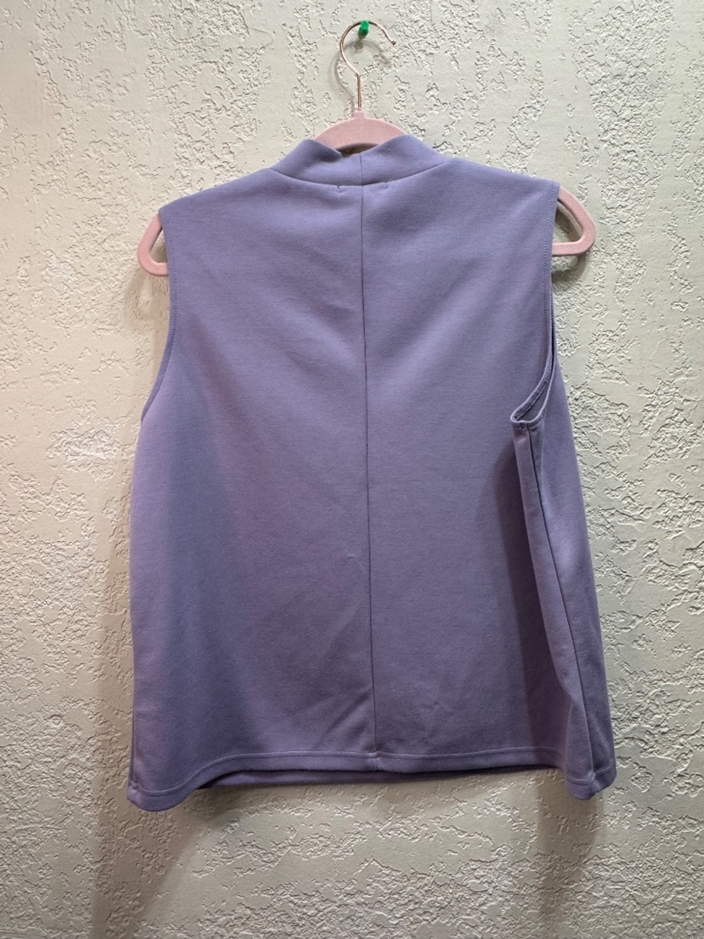 Sampeel XL Lavender Mock Neck Sleeveless Top Stretch Knit Blouse - Picture 6 of 7